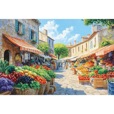 Colorful Cute Landscape with Homes Canvas